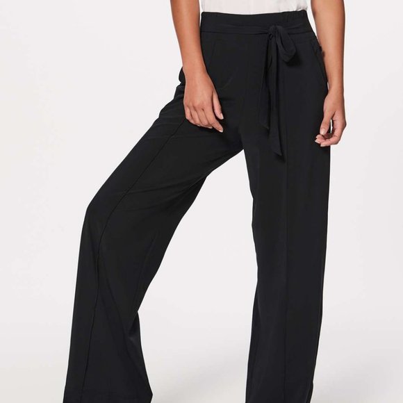 lululemon athletica Pants - Lululemon Noir Pant Black - Paperbag wide leg